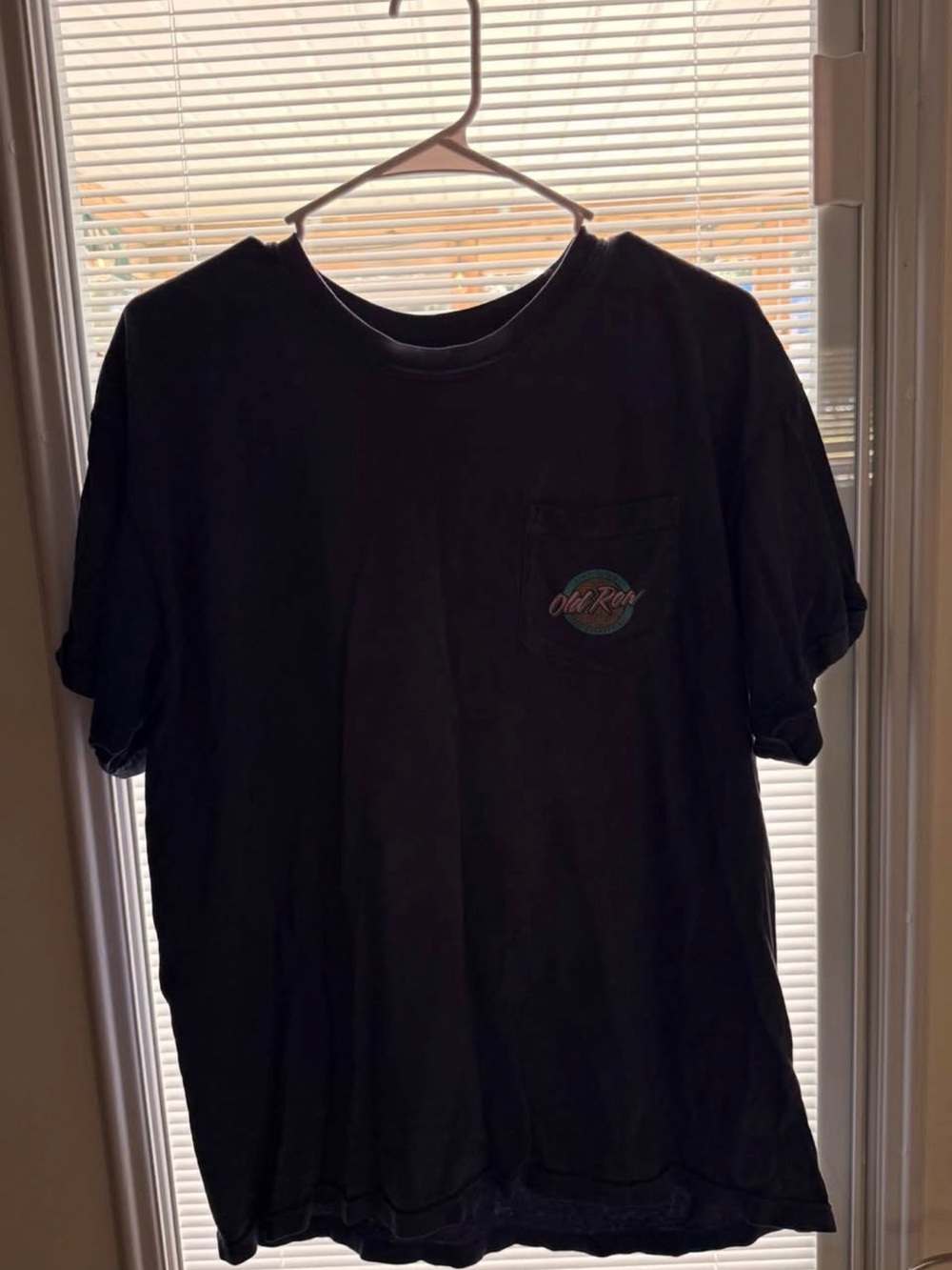 Unbranded Black Short-Sleeve Pocket Tee with Subtle Front Graphic